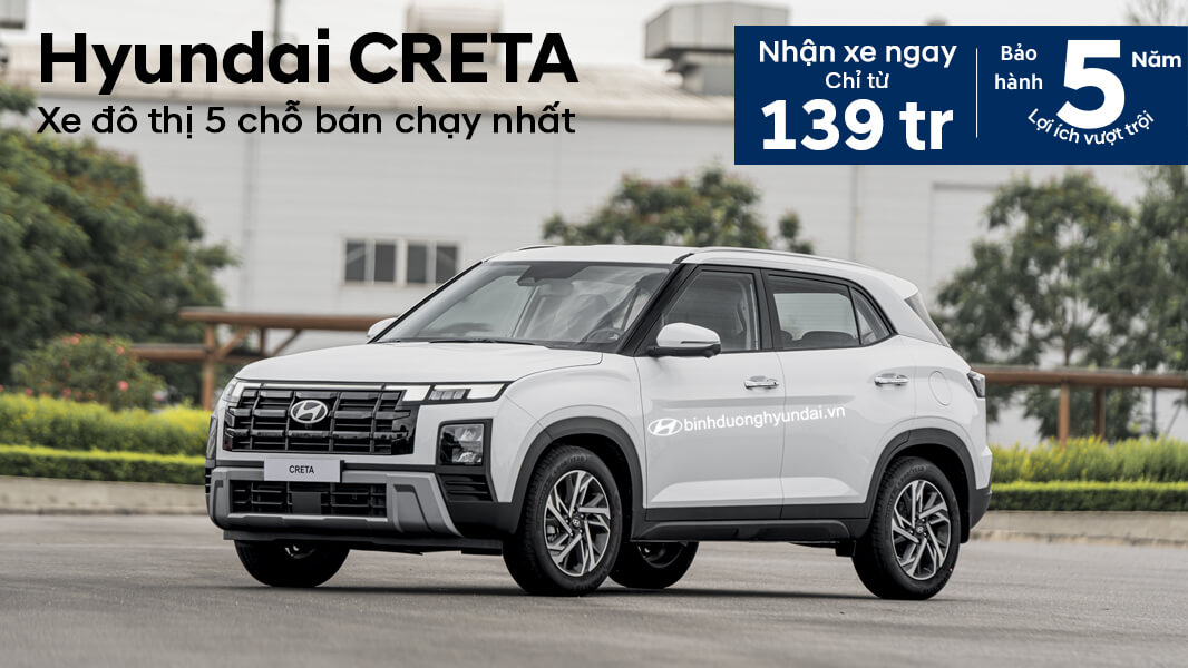 Mua xe Hyundai Creta trả góp từ 139 triệu